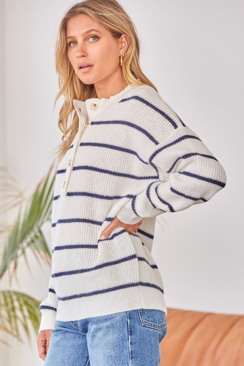 Ivory Navy Sweater